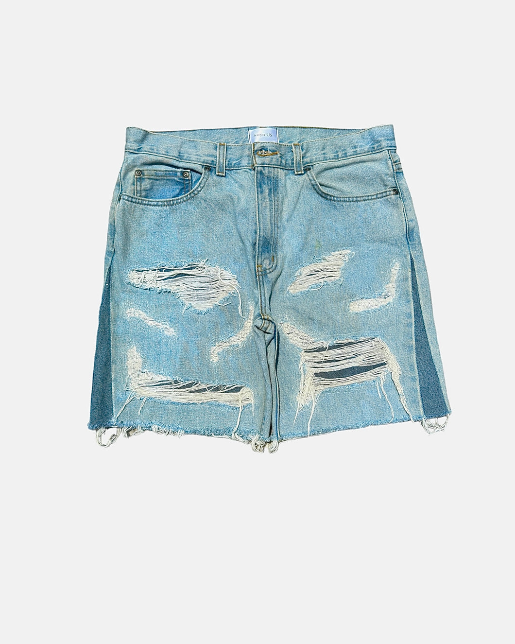 Shredded Flare Shorts