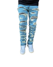 Load image into Gallery viewer, Shredded and Repaired Denims
